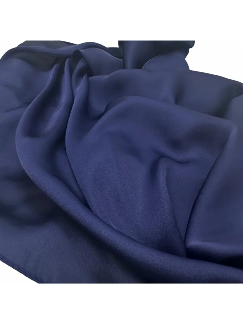 ✨Elegant Square Silky Scarf Bandana Blue Headwear Solid Soft Versatile Shawl New - Picture 4 of 6